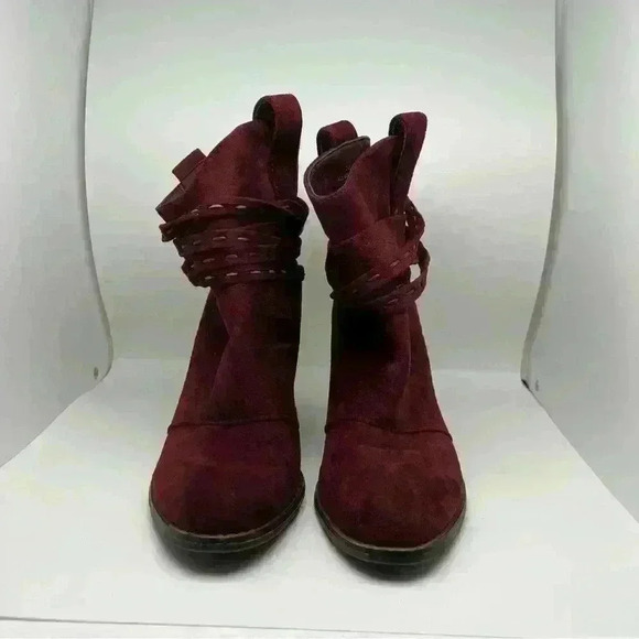 Cato Maroon Suede like Fabric Ankle Boots 
Size 7 - Picture 11 of 14